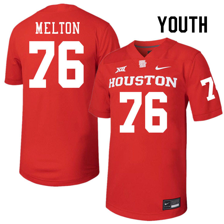 Youth #76 Cedric Melton Houston Cougars College Football Jerseys Stitched-Red